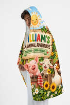 Mockup chăn có mũ William’s Farm Animal Adventures