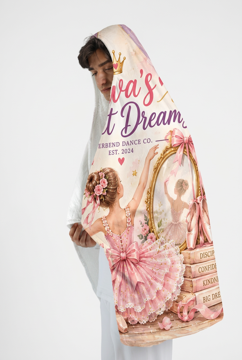 Mockup chăn choàng Ava’s Ballet Dreams