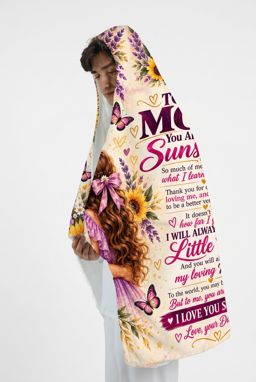 Mockup chăn choàng To My Mom You Are My Sunshine