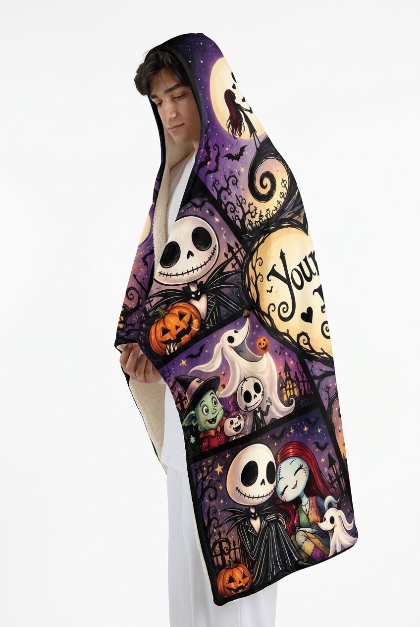 Mockup chăn Spooky Love Halloween