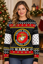 Mockup mẫu nữ mặc áo United States Marines Corps