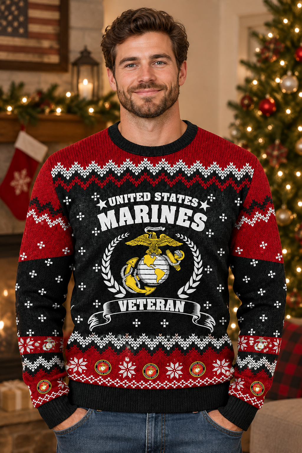 Mockup mẫu nam mặc áo United States Marines