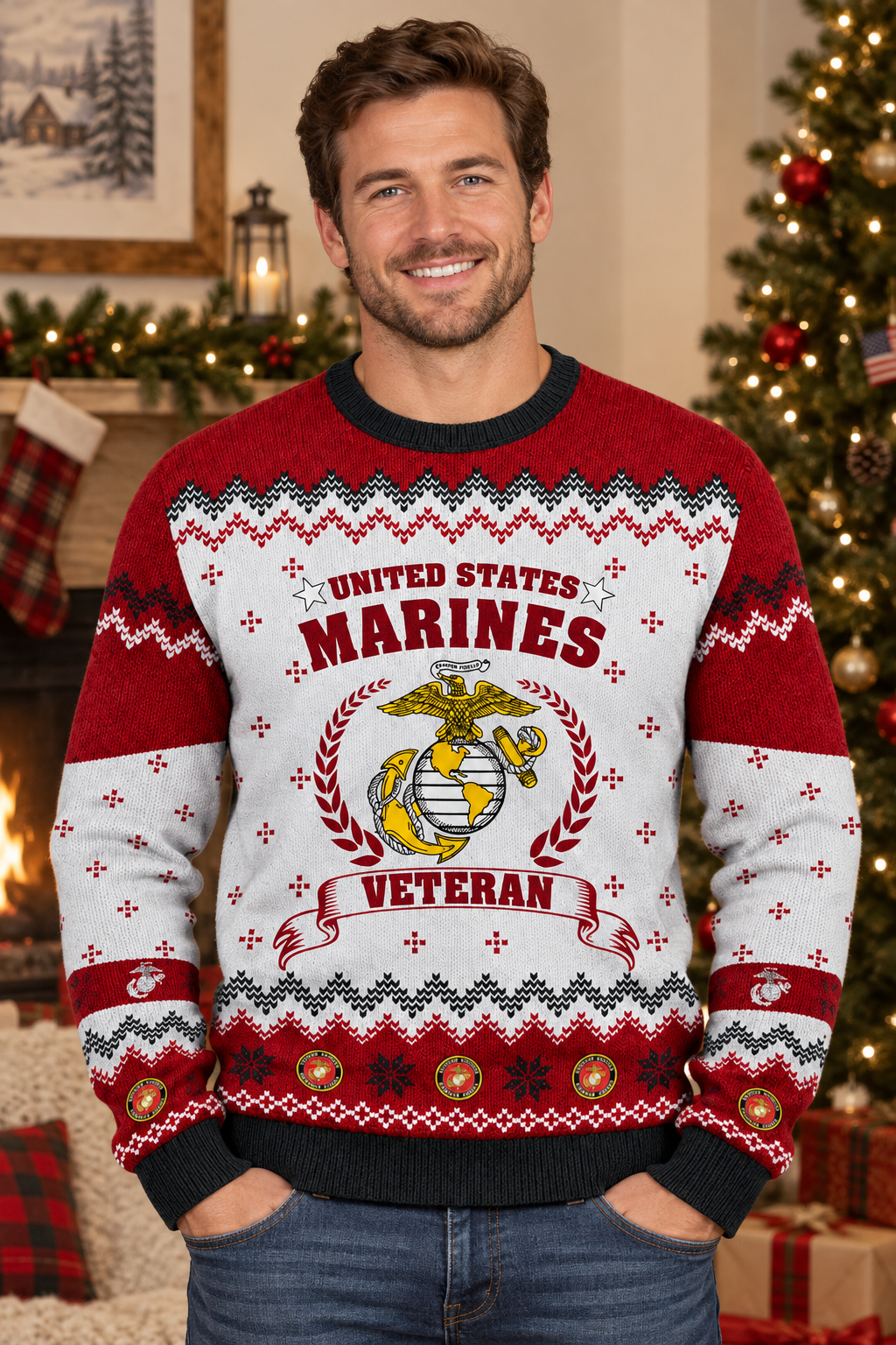 Mockup mẫu nam mặc áo United States Marines