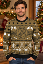 Mockup mẫu nam mặc áo USMC Semper Fidelis