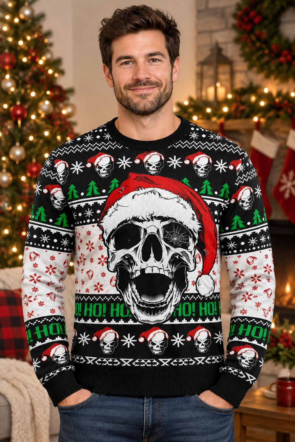 Nam mặc áo Skull Santa Hohoho