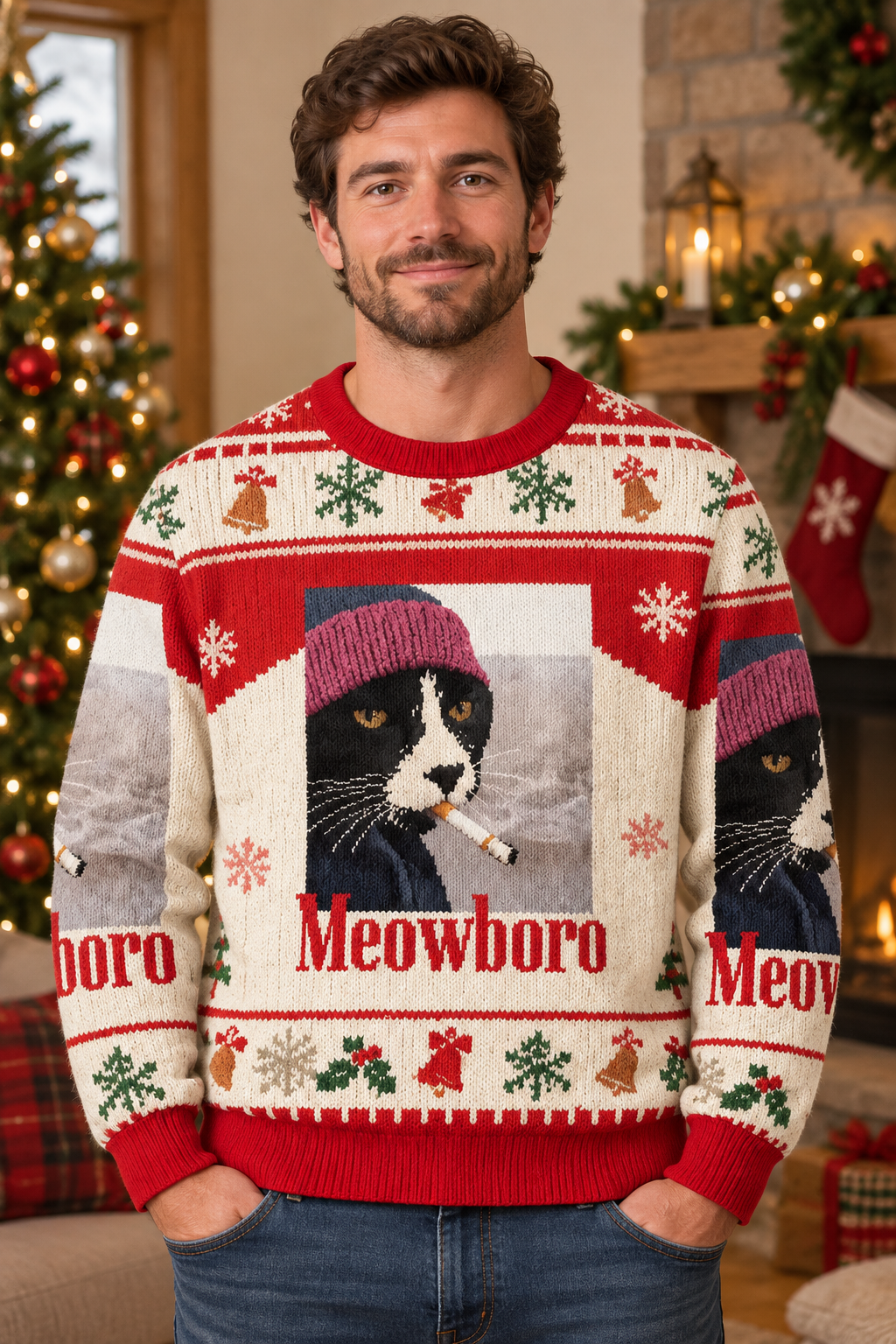 Nam mặc áo Smoking Cat Meowlbor