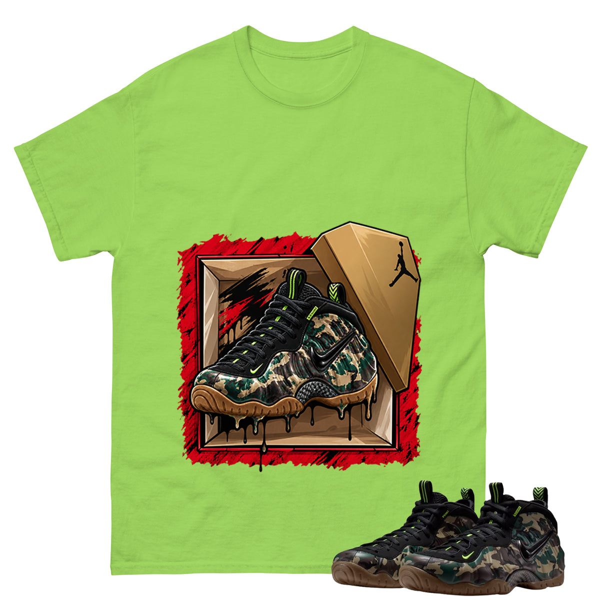 New Kicks Shirt To Match Air Foamposite Pro Black Camo Unisex Cotton Graphic Tee