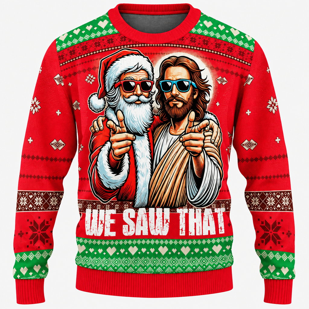 Ảnh áo len Giáng sinh Santa và Jesus đã cải thiện