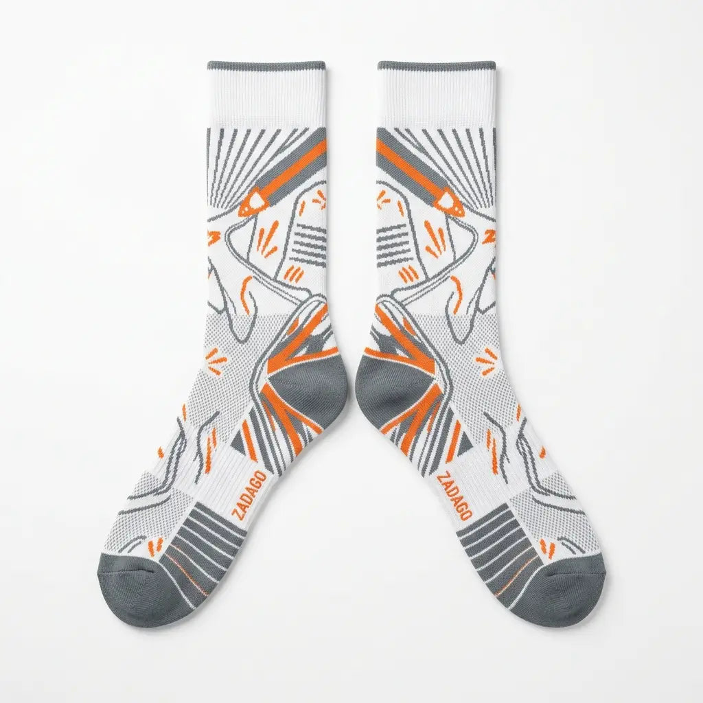 Orange Blaze Sneaker Match Socks – Air Jordan 8 Retro Inspired Mid-Cut Crew Socks