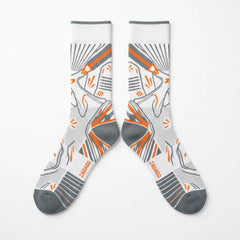 Orange Blaze Sneaker Match Socks – Air Jordan 8 Retro Inspired Mid-Cut Crew Socks