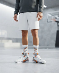 Orange Blaze Sneaker Match Socks – Air Jordan 8 Retro Inspired Mid-Cut Crew Socks