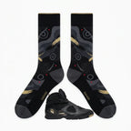 OVO Black Sneaker Match Socks – Air Jordan 8 Retro Inspired Mid-Calf Crew Socks