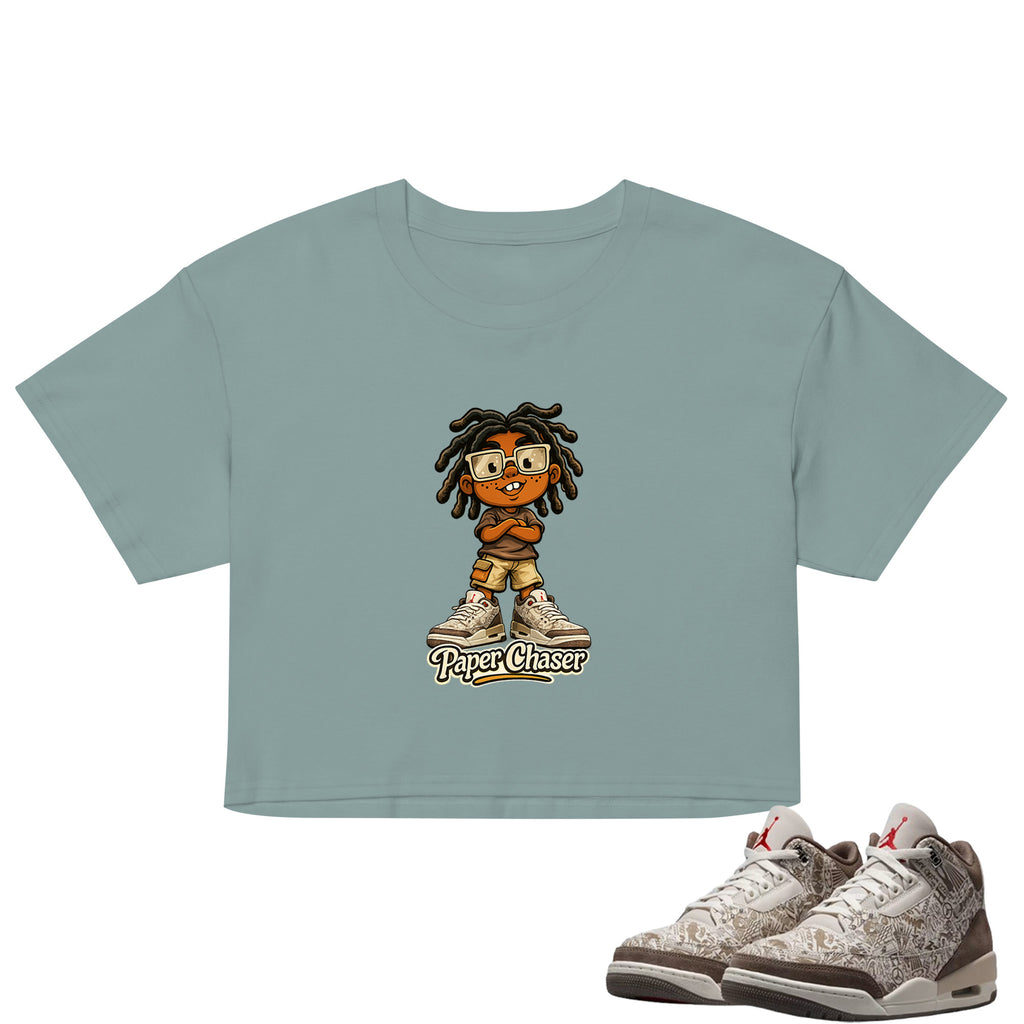 Paper Chaser Crop Top to Match Air Jordan3 Laser Women's Crop ZillyKick
