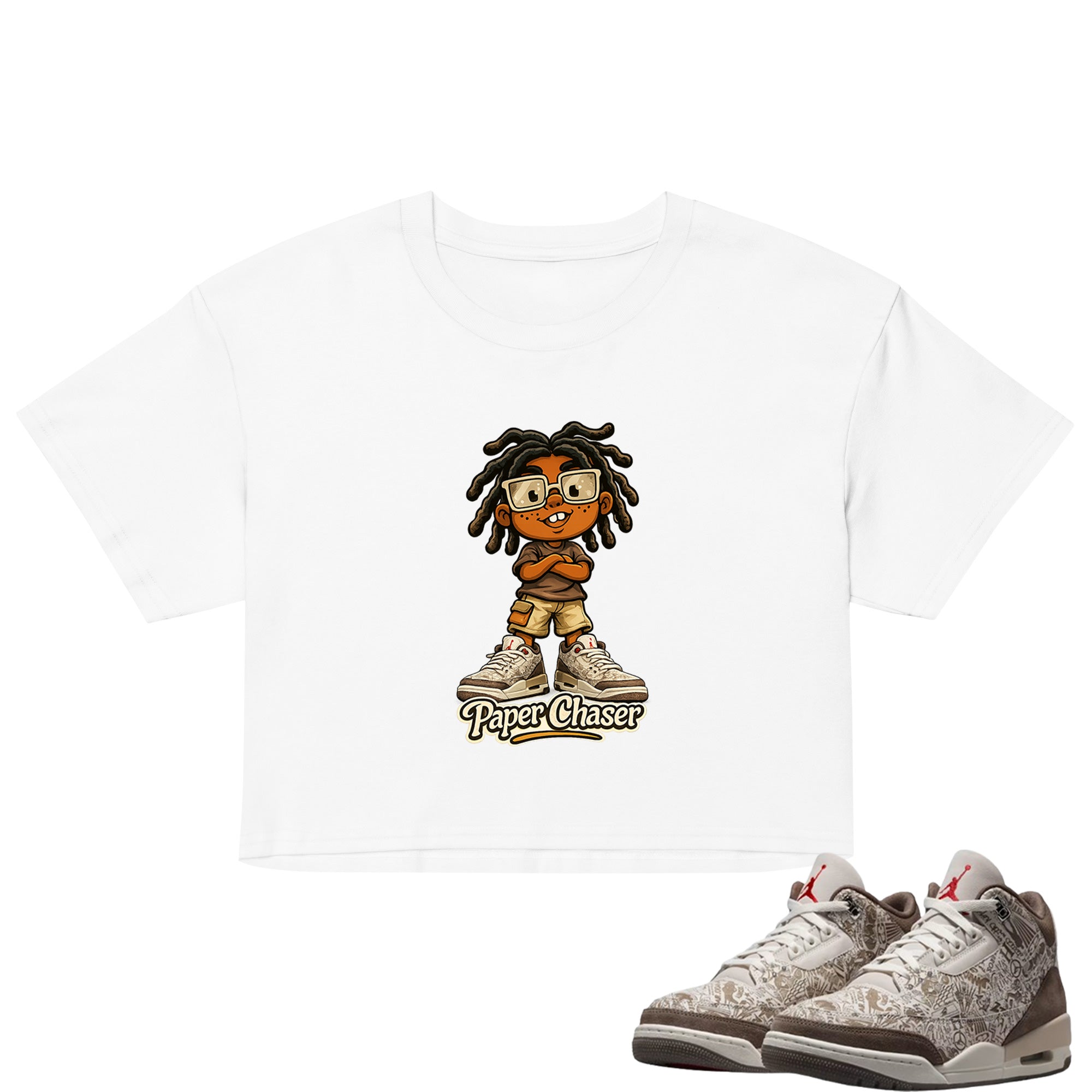 Paper Chaser Crop Top to Match Air Jordan3 Laser Women's Crop ZillyKick