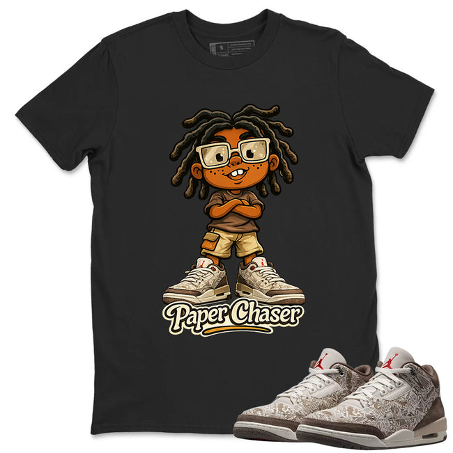 Paper Chaser Shirt To Match Air Jordan 3 Retro Laser Palomino Unisex Cotton Graphic Tee Hover Image