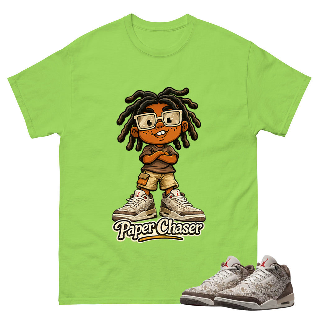 Paper Chaser Shirt To Match Air Jordan 3 Retro Laser Palomino Unisex Cotton Graphic Tee