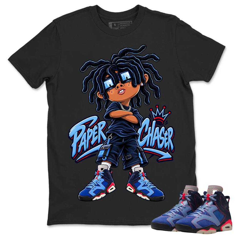 Paper Chaser Shirt To Match Air Jordan 6 x Awake NY Midnight Navy Unisex Cotton Graphic Tee