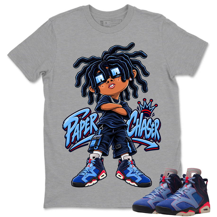 Paper Chaser Shirt To Match Air Jordan 6 x Awake NY Midnight Navy Unisex Cotton Graphic Tee