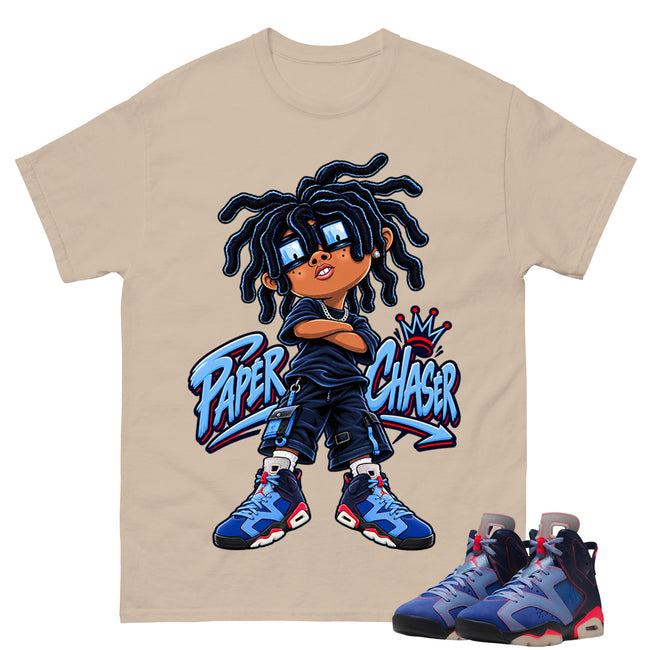 Paper Chaser Shirt To Match Air Jordan 6 x Awake NY Midnight Navy Unisex Cotton Graphic Tee Main Image