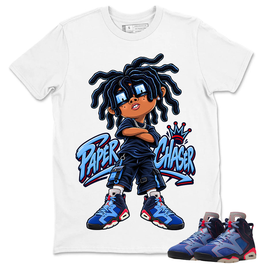 Paper Chaser Shirt To Match Air Jordan 6 x Awake NY Midnight Navy Unisex Cotton Graphic Tee