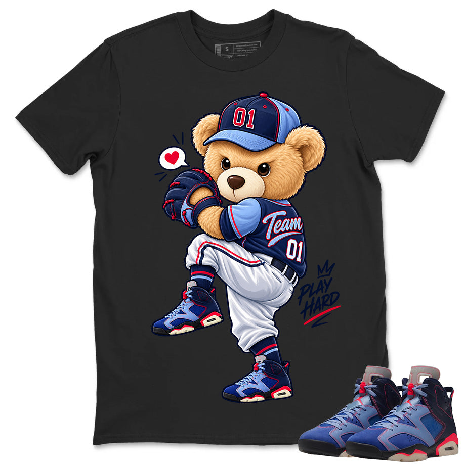 Play Hard Shirt To Match Air Jordan 6 x Awake NY Midnight Navy Unisex Cotton Graphic Tee