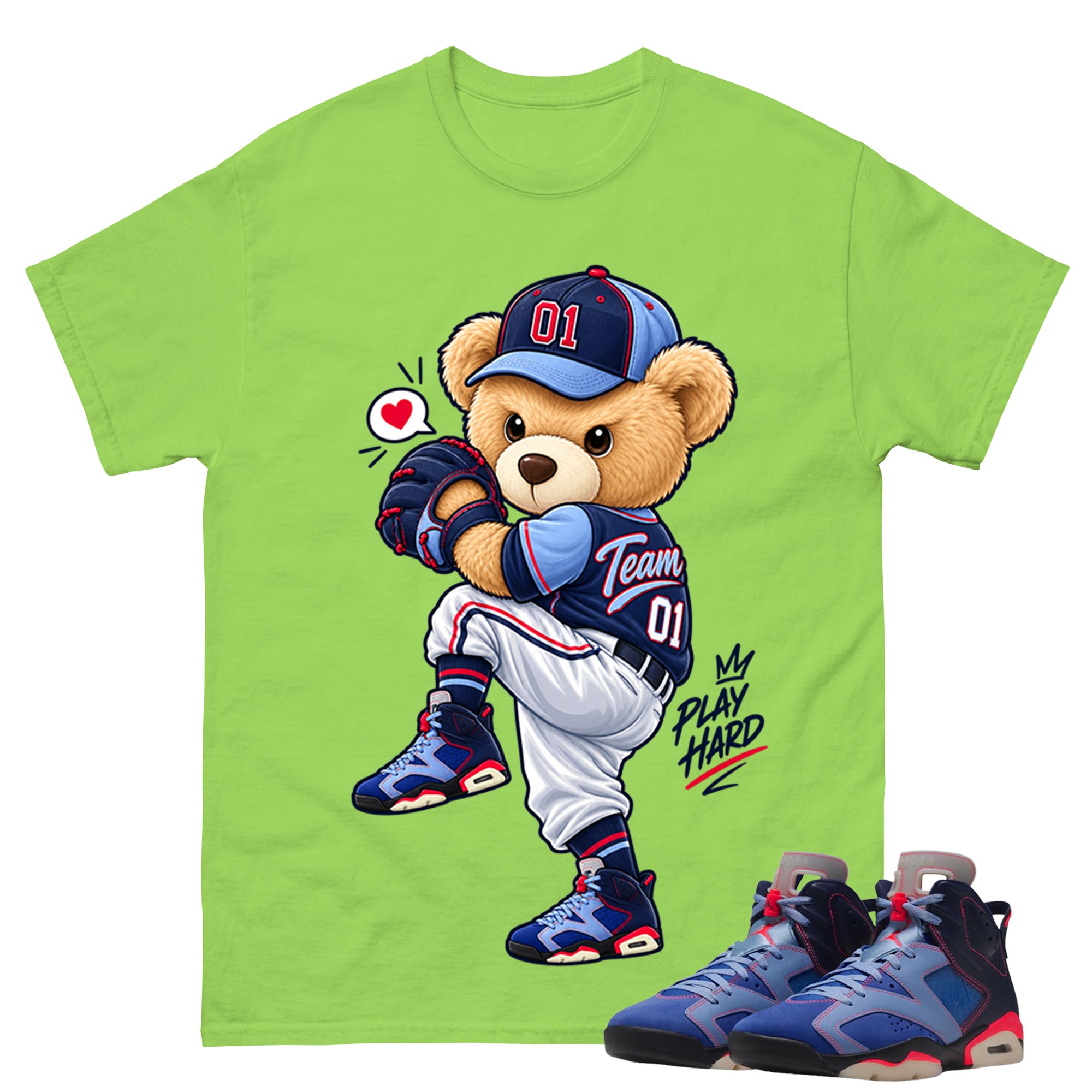 Play Hard Shirt To Match Air Jordan 6 x Awake NY Midnight Navy Unisex Cotton Graphic Tee