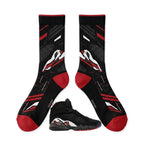 Playoff 2023 Sneaker Match Socks – Air Jordan 8 Retro Inspired Mid-Calf Crew Socks