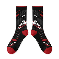 Playoff 2023 Sneaker Match Socks – Air Jordan 8 Retro Inspired Mid-Calf Crew Socks