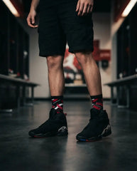 Playoff GS 2023 Sneaker Match Socks – Air Jordan 8 Retro Inspired Mid-Calf Crew Socks