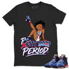 Pretty Boop Period Shirt To Match Air Jordan 6 x Awake NY Midnight Navy Unisex Cotton Graphic Tee