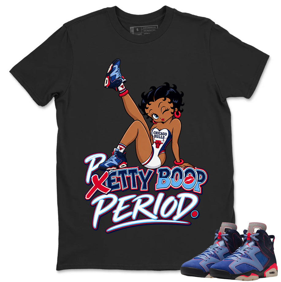 Pretty Boop Period Shirt To Match Air Jordan 6 x Awake NY Midnight Navy Unisex Cotton Graphic Tee