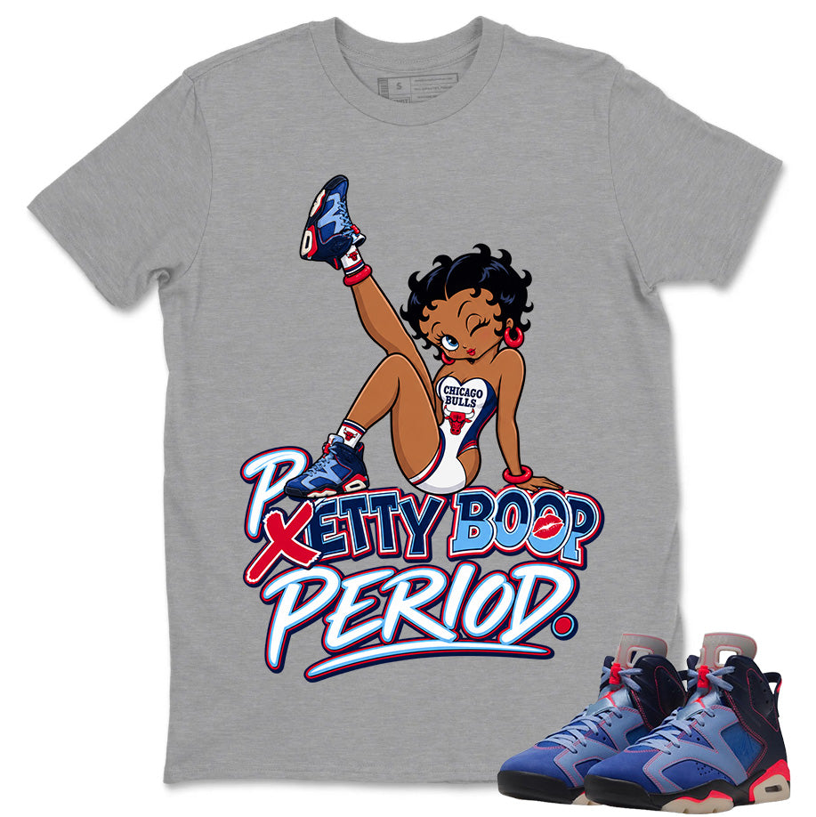 Pretty Boop Period Shirt To Match Air Jordan 6 x Awake NY Midnight Navy Unisex Cotton Graphic Tee
