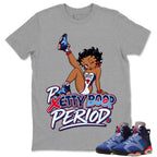 Pretty Boop Period Shirt To Match Air Jordan 6 x Awake NY Midnight Navy Unisex Cotton Graphic Tee