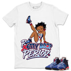Pretty Boop Period Shirt To Match Air Jordan 6 x Awake NY Midnight Navy Unisex Cotton Graphic Tee