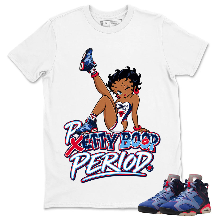 Pretty Boop Period Shirt To Match Air Jordan 6 x Awake NY Midnight Navy Unisex Cotton Graphic Tee