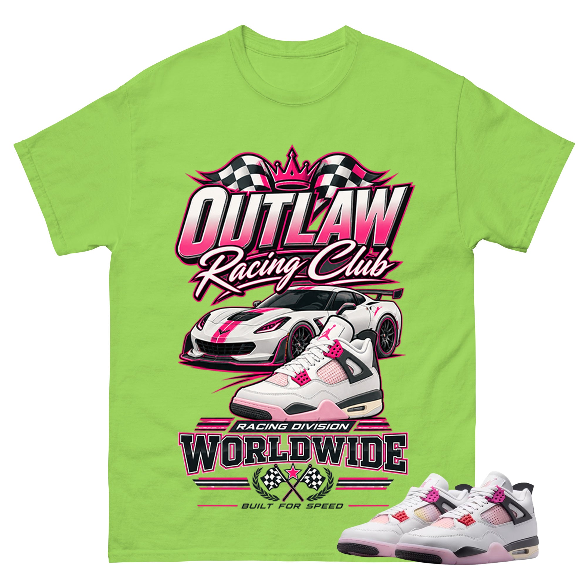 Racing Club Shirt To Match Air Jordan 4 Comic Unisex Cotton Graphic Tee