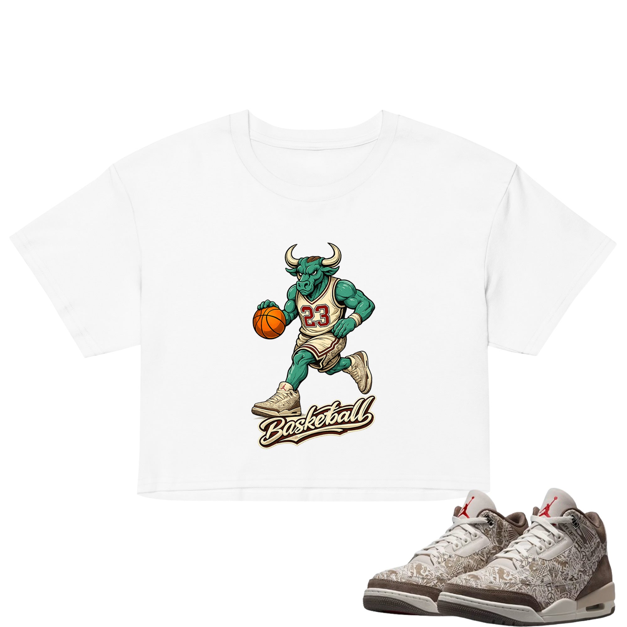 Raging Bull Crop Top to Match Air Jordan3 Laser Women's Crop ZillyKick