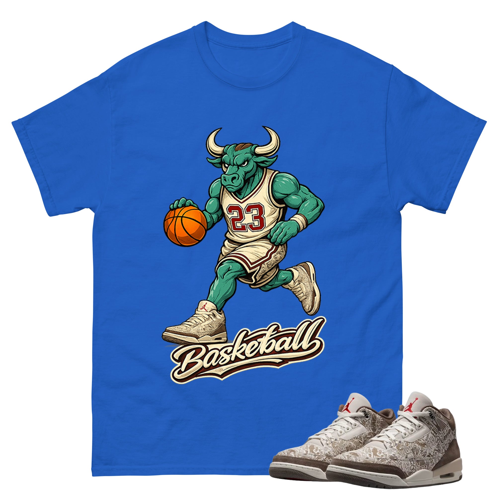 Raging Bull Shirt To Match Air Jordan 3 Retro Laser Palomino Unisex Cotton Graphic Tee