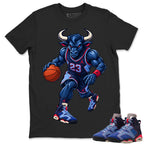 Raging Bull Shirt To Match Air Jordan 6 x Awake NY Midnight Navy Unisex Cotton Graphic Tee