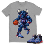 Raging Bull Shirt To Match Air Jordan 6 x Awake NY Midnight Navy Unisex Cotton Graphic Tee