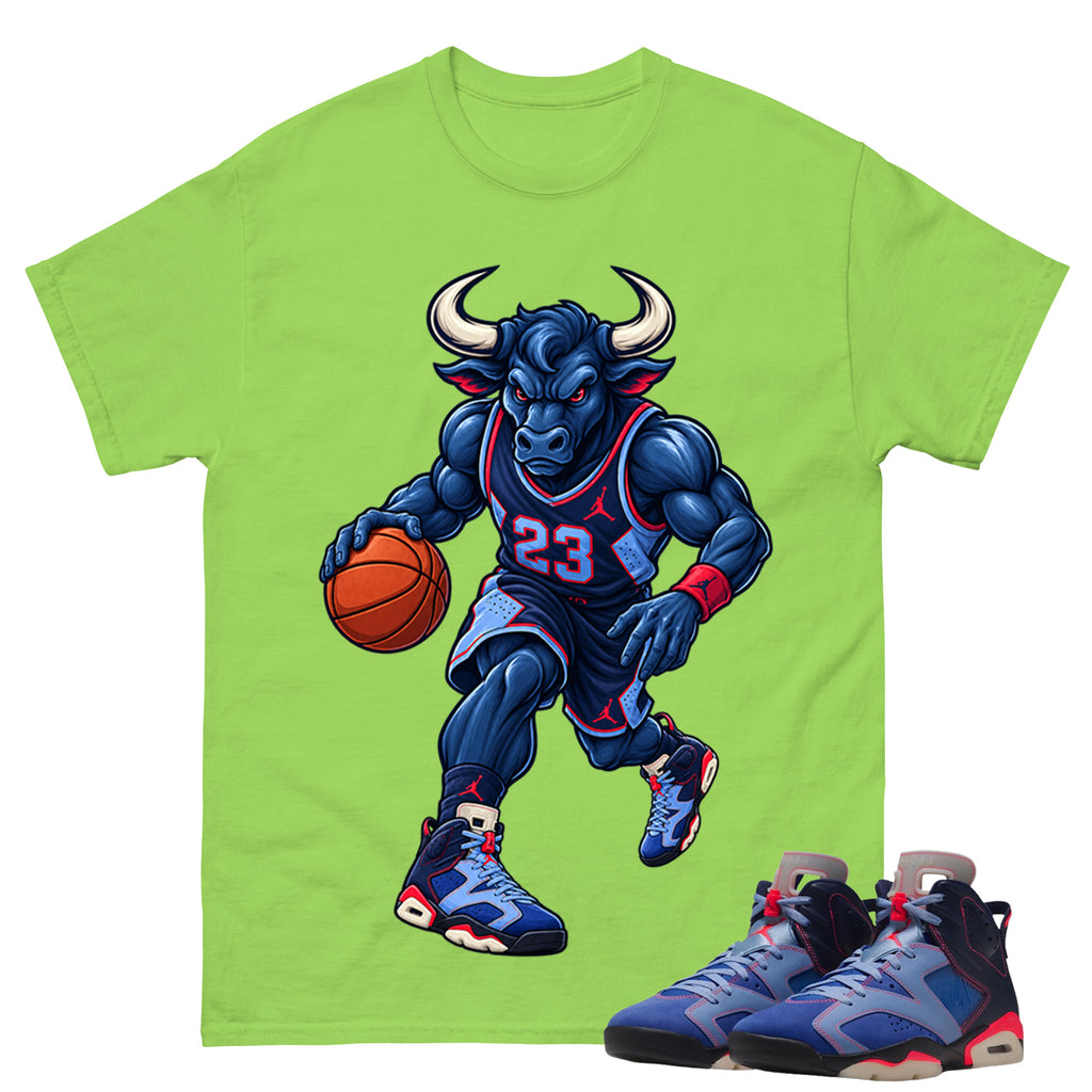 Raging Bull Shirt To Match Air Jordan 6 x Awake NY Midnight Navy Unisex Cotton Graphic Tee