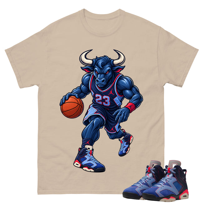 Raging Bull Shirt To Match Air Jordan 6 x Awake NY Midnight Navy Unisex Cotton Graphic Tee Main Image