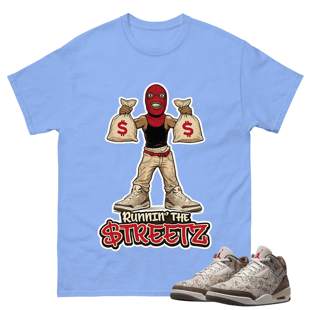 Runnin On The Street Shirt To Match Air Jordan 3 Retro Laser Palomino Unisex Cotton Graphic Tee