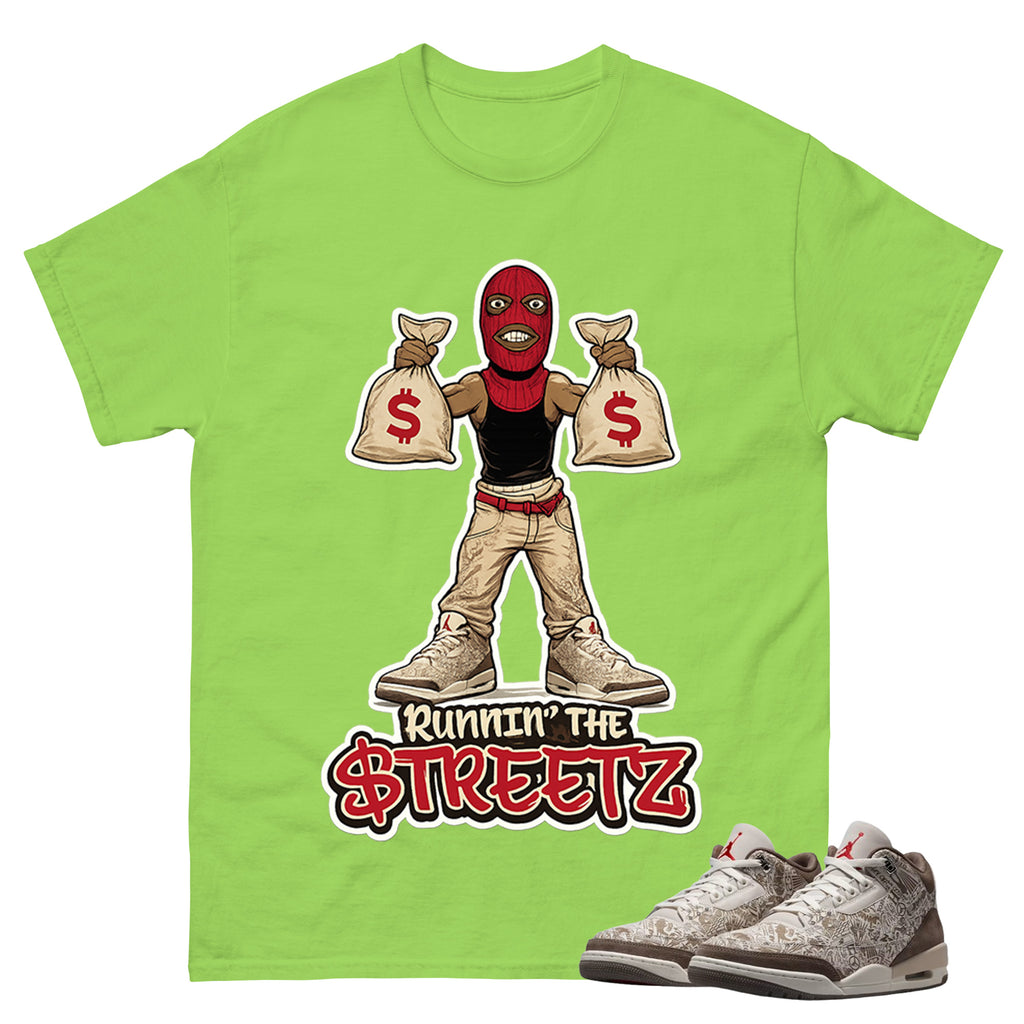 Runnin On The Street Shirt To Match Air Jordan 3 Retro Laser Palomino Unisex Cotton Graphic Tee