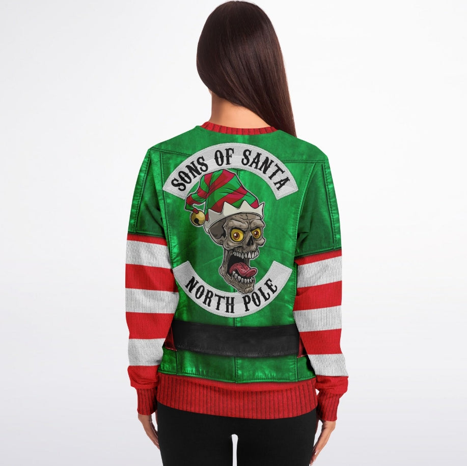 Santa's Little Biker Help Christmas Sweatshirt A Christmas Sweater Gifts For Men - Zillykick