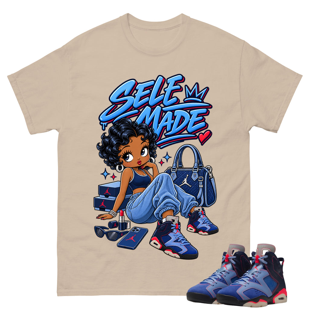 Self Made Shirt To Match Air Jordan 6 x Awake NY Midnight Navy Unisex Cotton Graphic Tee