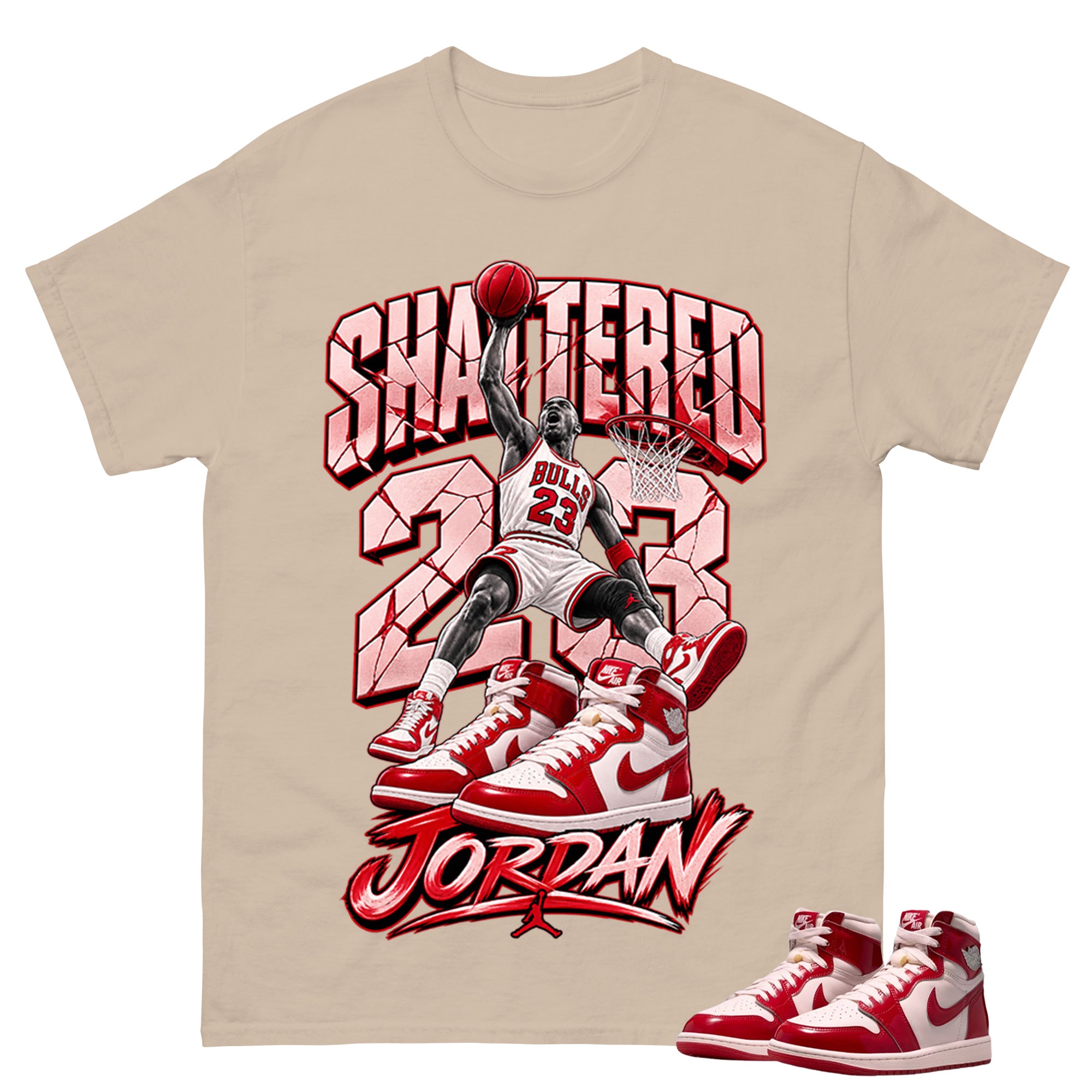 Shattered 23 Shirt To Match Women's Air Jordan 1 Nails and Grails Unisex Cotton Graphic Tee