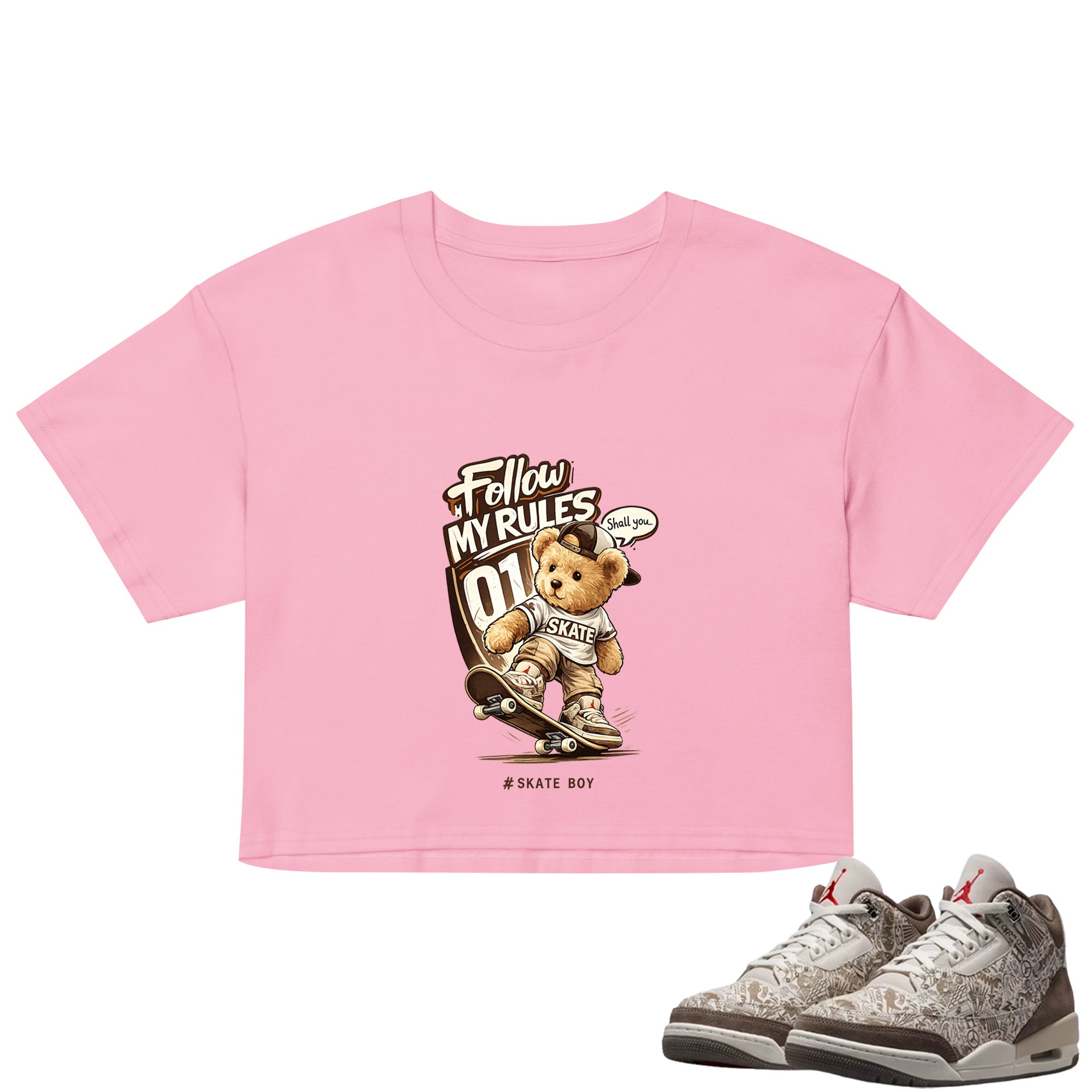 Skate Boy Crop Top to Match Air Jordan3 Laser Women's Crop ZillyKick