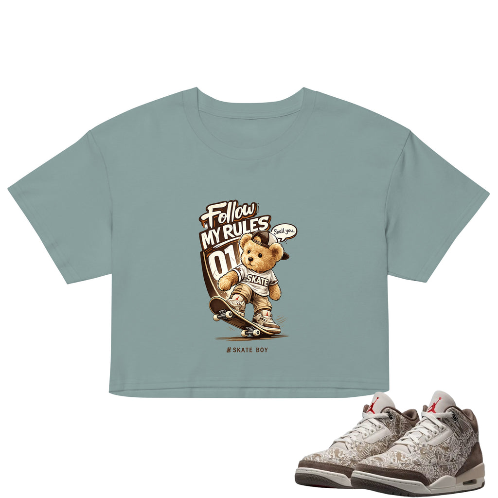 Skate Boy Crop Top to Match Air Jordan3 Laser Women's Crop ZillyKick