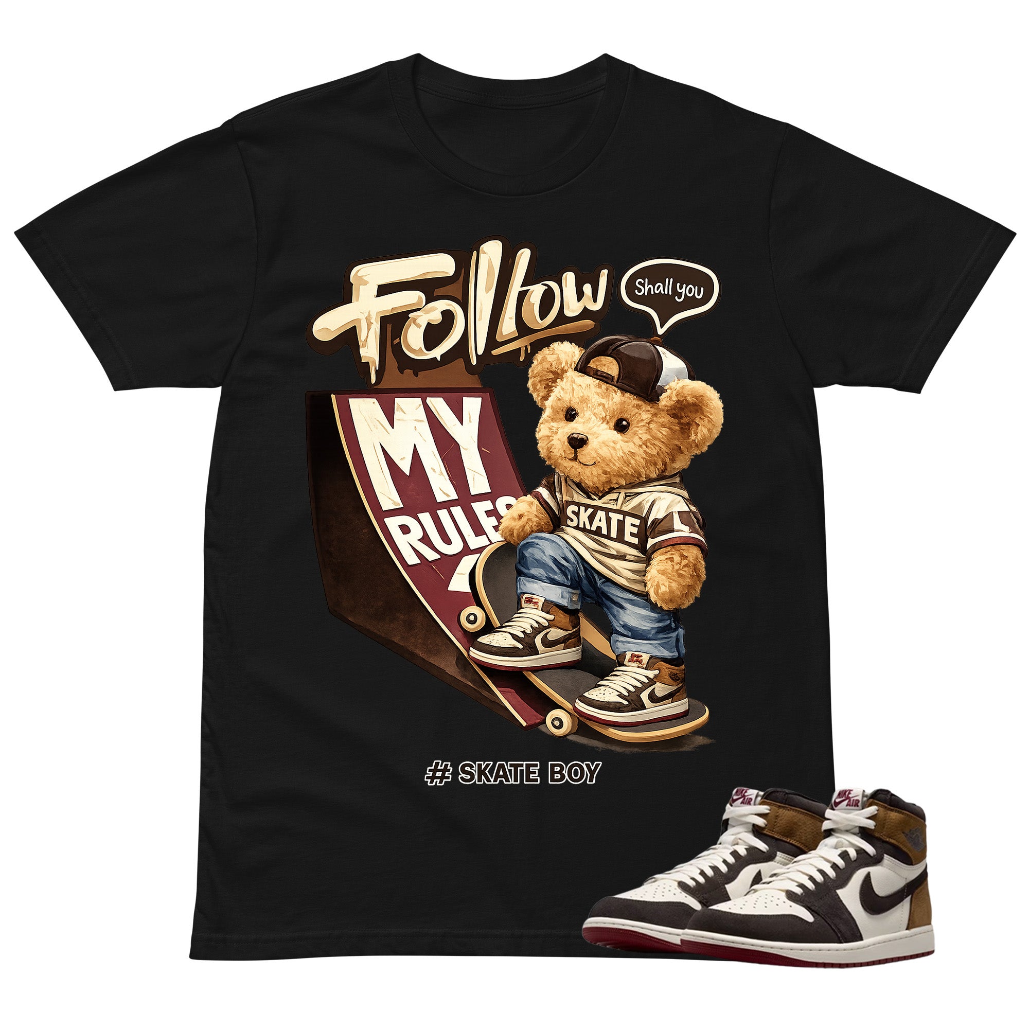 Skate Boy Shirt To Match Air Jordan 1 Love Letter Unisex Cotton Graphic Tee